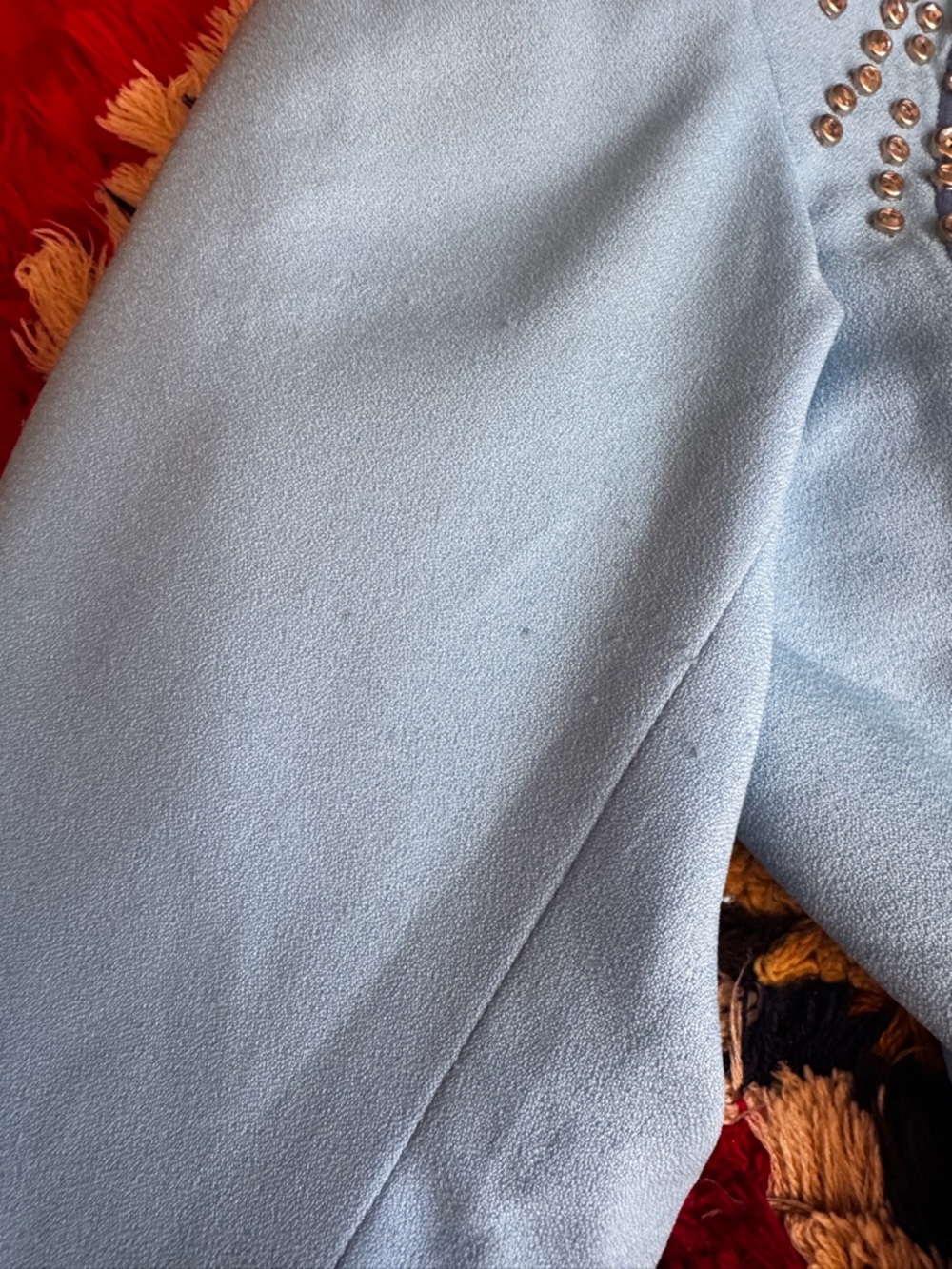 Vintage Silvia's Costume Baby Blue Rhinestone Western Suit Sz XS - Picture 7 of 16